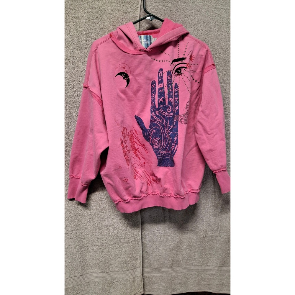 Urban Outfitters PinkPalmistry Graphic Hoodie Celestial Moon Eye Sweatshirt M B2